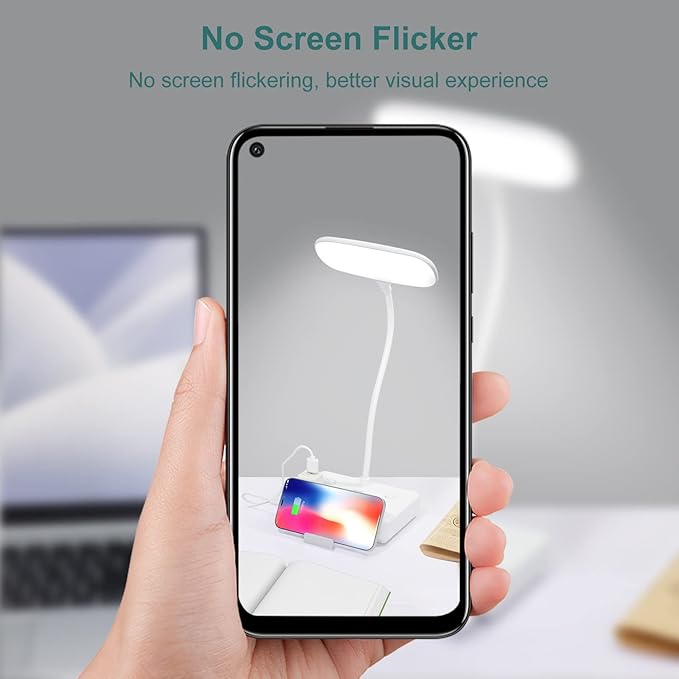 LED Desk Lamp, Power Outlet with Dimming Night Light Desk Light,Table Lamps 3 Lighting Modes Desktop Charging Extension Lead 4 AC Power Outlet and 2 USB Charging Ports for Travel Home Office