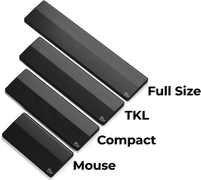 Glorious Gaming Wooden Mouse Wrist Rest - Onyx/Black - for Gaming Mice, Wood Ergonomic Palm Rest| 8x4x0.75 inches/19mm Thick (GV-M-Dark)