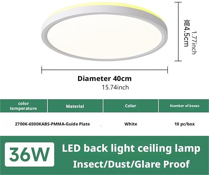 Ultra-Thin LED Ceiling Light for Bedroom, Wood Grain Finish, Flush Mount, Asian-Inspired Design, Flicker-Free & Dimmable, Eye Care Lighting(White,15.74 * 15.74 * 1.77inch)