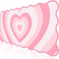L-SPOUTTO Pink Mouse Pad,Cute Desk Mat XXL Large Scalloped Gaming Mousepad,35.4x15.7in Non-Slip Rubber Base Keyboard Pad Waterproof Desktop Mat for Laptop Computer Work Game Home Office-Pink Heart