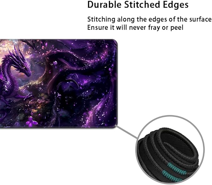 MIBITRI Keyboard Mouse Pad Set, Extended Gaming Mouse Pad+Ergonomics Keyboard Wrist Rest Support, Memory Foam, Easy Typing, 4Pcs XXL Ultra Thick Desk Mat, Dragon
