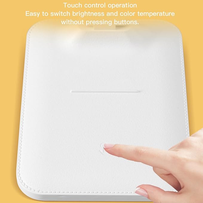 LED Desk Lamp, Dimmable Table Lamp, Touch Control, Rechargeable, White