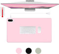 Konohan Heated Desk Pad Warm Mouse Pad, 5 Heating Level & 4 Hour Auto Shut-Off, PU Leather Warm Mouse Mat Heating Keyboard Gaming Mice Warmer Mat Only Supports 110v(Pink Color,23.6"x 14.2")