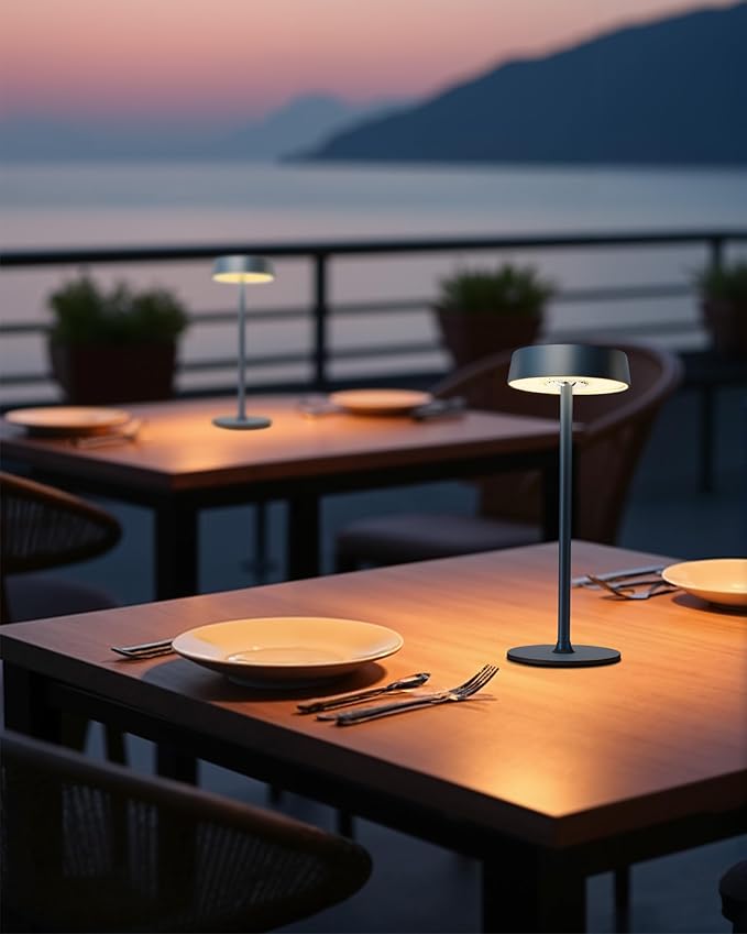 Cordless Lamp, RGB, Outdoor Waterproof, Dimmable Touch Control 3 Color Temperature, Battery Operated Portable, LED Memory Function, Rechargeable Table Lamp, Patio Dinning Restaurant Kitchen 1Pack Blue