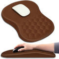 Hokafenle Ergonomic Mouse Pad Wrist Support with Massage Design, Wrist Rest Mousepad with Memory Foam&Non-Slip PU Base, Mouse Pads for Wireless Mouse & Desk (12x8 inch,Brown)