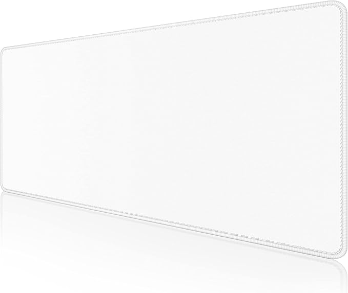 Dapesuom Large Gaming Mouse Pad, Extended Mouse Mat with Stitched Edges, Full Size Keyboard Pad with Non-Slip Base, Big XXL Computer Desk Mats for Gamer, Laptop, Office, 31.5 x 15.7in, Ivory White