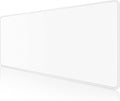 Dapesuom Large Gaming Mouse Pad, Extended Mouse Mat with Stitched Edges, Full Size Keyboard Pad with Non-Slip Base, Big XXL Computer Desk Mats for Gamer, Laptop, Office, 35.5 x 15.7in, Ivory White