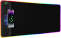 2-in-1 RGB Gaming Mouse Pad with Wireless Charging, 31.5"x11.8" Large, 24 Light Effects, Non-Slip Base, Waterproof Ultra-Smooth Surface, No Adapter