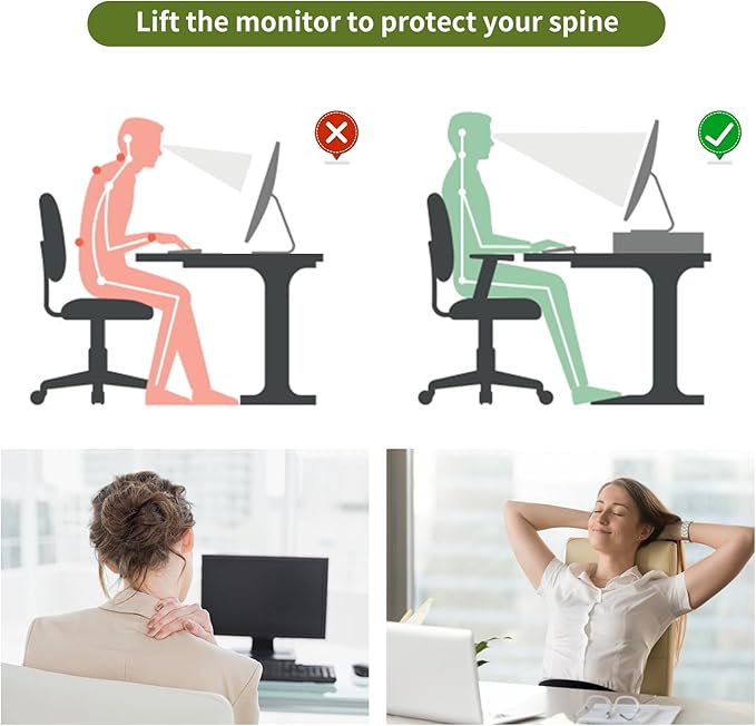 gianotter Desk Organizers and Accessories, Monitor Stand with Drawer and 2 Pen Holder, Purple Desk Accessories, Computer Stand Suitable for Offices and Dormitories (Purple)