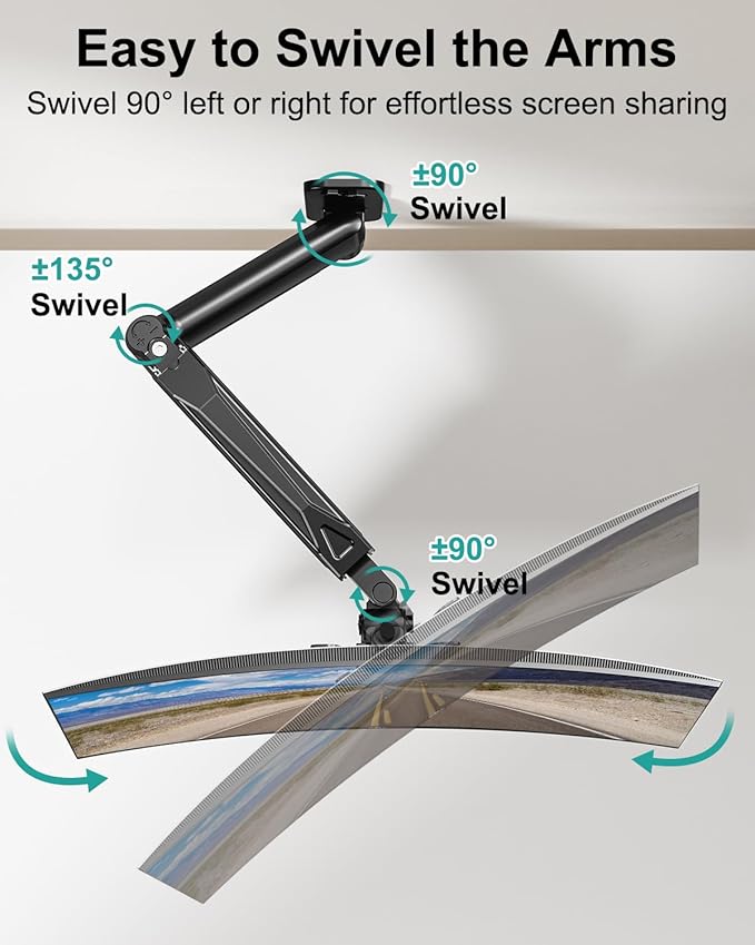 MOUNT PRO Single Monitor Wall Mount for 13 to 32 Inch Computer Screens, Height Adjustable Wall Mount Monitor Arm Holds Up to 19.8lbs, Full Motion Wall Bracket, VESA Mount 75x75, 100x100, Black