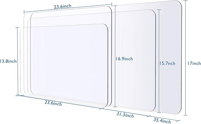 Oterri Clear Writing Desk Pad, 24’’x48” Heat Resistant Waterproof PVC Round Edge Durable Desk Protect Mat, Anti-Static Writing Mat Table Protector