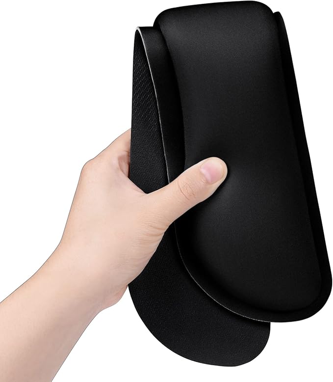 Dapesuom Enlarge Keyboard Wrist Rest, Cute Memory Foam Keyboard Wrist Cushion for Computer Desk Mats Support, Typing Pain Relief Ergonomic Mouse Pad Rests with Non-Slip Base for Gaming, Laptop, Black