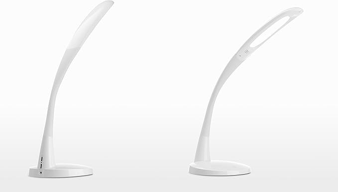 ViSee Super High Brightness LED Desk Lamp with 5-Level Brightness Touch Control, Folding Goose Neck, and Two USB Charging Ports