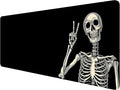 Skull Skeleton Desk Pad Mouse Pad Funny Black Halloween Mousepad XL Large Gaming Mouse Pad Laptop Keyboard Mat Desk Pad 31.5"x11.8" Office Home Decor for Women Girl