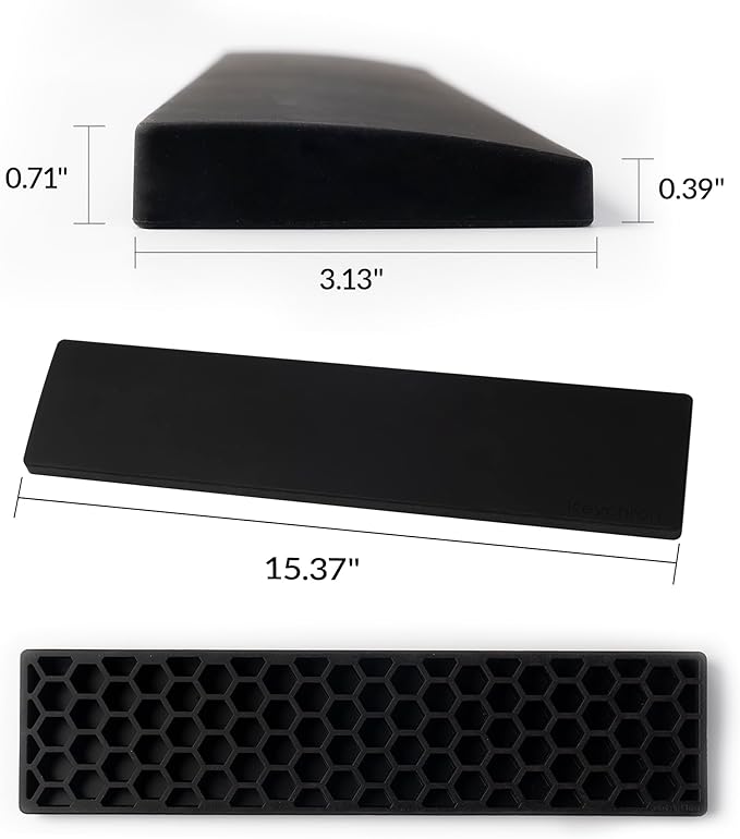 Ergonomic Silicone Wrist Rest for Keychron K4 Pro / K4 Max / Q5 / V5 / V5 Max,15.37" Honeycomb Non-Slip Palm Rest, 96% Full-Sized Mechanical Keyboards Support with Typing