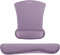 MOSISO Wrist Rest Support for Mouse Pad & Keyboard Set, Ergonomic Mousepad Non-Slip Base Home/Office Easy Typing Cushion with Neoprene Cloth & Raised Memory Foam, Ultra Violet