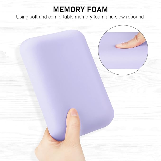 Leolee Elbow Rest Pads for Desk, Purple Ergonomic Wrist Rest Pad Arm Rest Pads with Memory Foam & Non-Slip Base, Armrest Cushion Support Pad Relieve Elbow and Wrist Pain for Computer, Office, 2 Packs