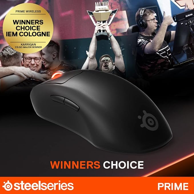 SteelSeries Esports Mini FPS Gaming Mouse Ultra Light 61g – Prime Mini Edit – 5 Programmable Buttons – 18K CPI TrueMove Pro Sensor – Magnetic Optical Switches - Customizable - RGB Lighting – PC/Mac
