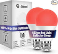 Neporal 625nm Red Light Bulbs for Sleep, 100% Blue Light Blocking Light Bulb, 9W Red Light Bulb for Melatonin Promoting, A19 60W Equivalent Dim Light Bulbs for Bedroom, Baby Nursery,2 Pack