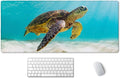 SSOIU Large Mouse Pad, Full Desk XXL Extended Gaming Mouse Pad 35.5" X 15.7", Waterproof Desk Mat with Stitched Edge, Non-Slip Laptop Computer Keyboard Mousepad for Office & Home, Sea Turtle