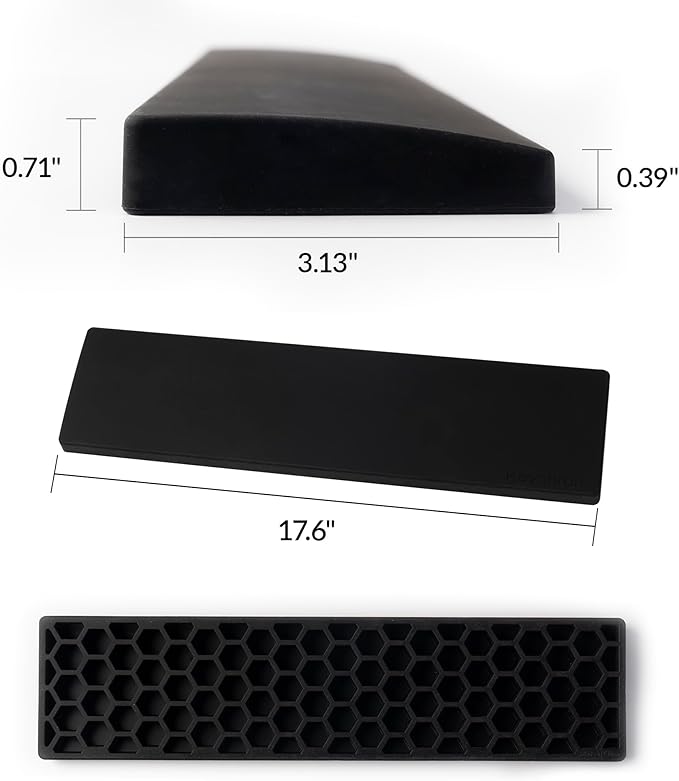 Silicone Wrist Rest for Keychron K10 Pro / K10 Max/ K10 HE / Q6 / Q6 Pro / Q6 Max / Q6 HE / V6 / V6 Max, 17.6" Non-Slip Palm Rest, 100% Full-Sized Mechanical Keyboards Support with Typing