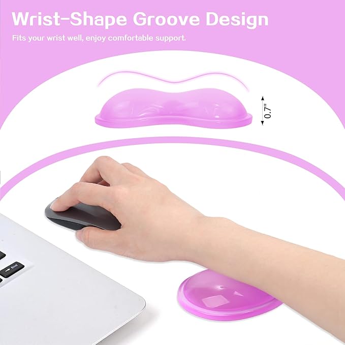 Gel Keyboard & Mouse Wrist Rest Set - Keyboard Wrist Rest Pad & Mouse Support for Office Gaming Pad Computer Laptop Ergonomic Comfortable- Pad Set (Mouse Support Only)