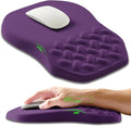 Ergonomic Slope Mouse Pad Wrist Support, Wrist Rest Mousepad for Carpal Tunnel with Massage Bulge and Slow Rebound Memory Foam (12x8 inch, Deep Purple)