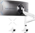 24-57 inch Heavy Duty Monitor Arm, up to 59.4 lbs, Single Desk Mount for Ultrawide TV and Screen, Premium Aluminum Single Monitor Stand, VESA 75x75-200x200 mm, White