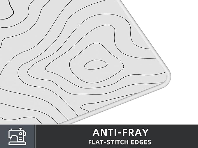 Extra Large Gaming Mouse Pad with White Topographic, XXL Mousepad, Big Mouse Mat Desk Pad, Non Slip Keyboard Pad for Gaming Computer Laptop PC Office Desk Accessories