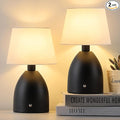 GGOYING Cordless Table Lamp Set of 2, Small Rechargeable Desk Lamp, 4-Level Brightness Bedside Nightstand Lamps for Bedroom, Kid’s Room, Nursery, Reading Living Room,Black