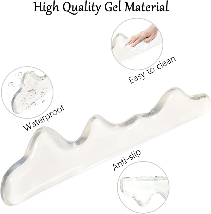 Gel Keyboard and Mouse Wrist Rest Set Abstract Clear Keyboard Wrist Rest Transparent Ergonomic Cute Minimalist Mountain Silicone Non-Slip Mouse Wrist Pad Support for Computer Gaming Home Office