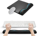 UnivoColors Wide Size Mouse Pad with Wrist Rest & L-Size Keyboard Wrist Rest Set,Premium PU Material,Low-Rebound Cushion,Ergonomic Design,Smooth Mouse Control with Hard Plate,Reduces Fatigue,Black