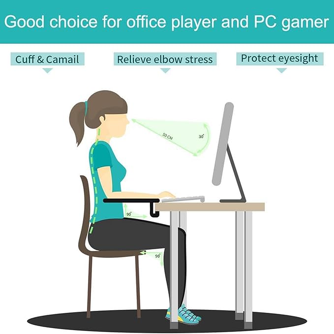 LL-COEUR Memory Foam Arm Support Wrist Rest for Table and Chair, Ergonomic Armrest Desk Extender, Multifunctional Computer Mouse Pad (red)