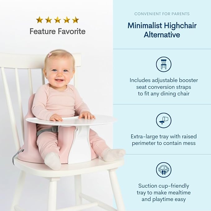 Upseat – The Original Ergonomic Baby Floor & Booster Seat with Tray, Developed with Physical Therapists for Upright Posture & Healthy Hip Development, 4–24 Months, Dishwasher-Safe Extra-Large Tray