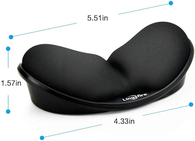 LINGSFIRE Memory Foam Mouse Wrist Rest Keyboard Wrist Rest Pad Anti-Skid Mousepad Support Wrist Rest Mat for Office Computer Laptop Mac- Durable Comfortable Lightweight Easy Typing(5.1 * 2.8" Black)