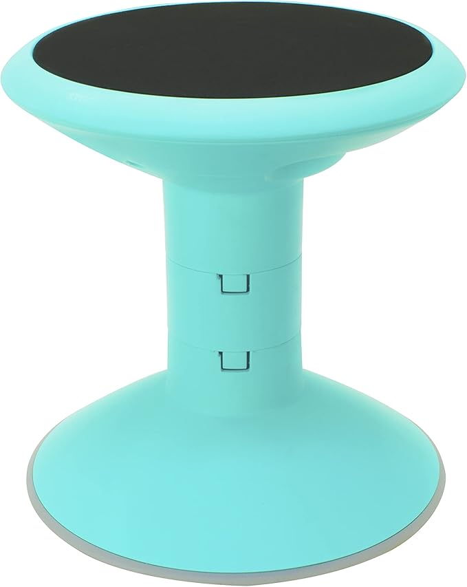 Storex Active Tilt Stool – Ergonomic Seating for Flexible Office Space and Standing Desks, Adjustable 12-24 Inch Height, Teal (00325A01C)