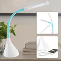 OttLite Creative Curves LED Desk Lamp w/USB, Clearsun, White w/Turquoise, Shipper