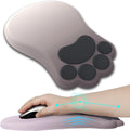L-SPOUTTO Ergonomic Mouse Pad with Wrist Rest,Cute Cat Paw Mousepad Wrist Support,Comfortable Massage Design Computer Pain Relief Mouse Pad with Non-Slip PU Base for Desk Laptop Gaming,Gradual Brown