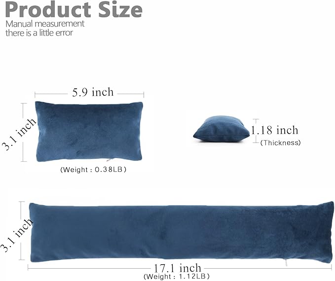 Keyboard Mouse Wrist Rest Bean Bag Set, Ergonomic Wrist Rest for Keyboard and Mouse Filled Ergo Beads, for Laptop, Desktop Computer (Dark Blue)