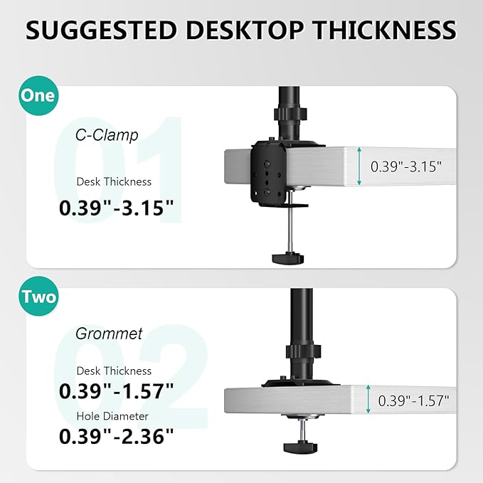 WALI Triple Monitor Mount, 3 Monitor Desk Mount with Premium Gas Spring Arm for Screens 17-32 Inch, Multiple Monitors Stand with Tilt, Swivel, Rotation, Mounting Holes 75/100 mm, Black