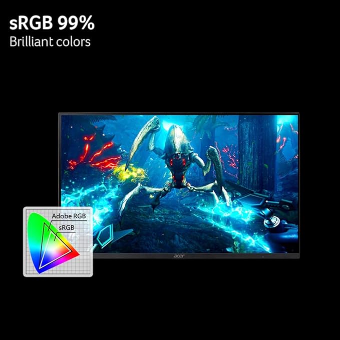 Acer Nitro 27” Gaming Monitor | Full HD 1920 x 1080 | IPS | ZeroFrame | AMD FreeSync | 144Hz Refresh Rate | 1ms (VRB) | sRGB 99% | 1 x Display Port 1.2 and 1 x HDMI 1.4 | KG271 P6bip