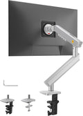 NB Single Computer Monitor Mount, Monitor Stand fits up to 32 Inch, Mechanical Spring Monitor Arm, VESA 75/100 mm, Model-A5 (Silver)