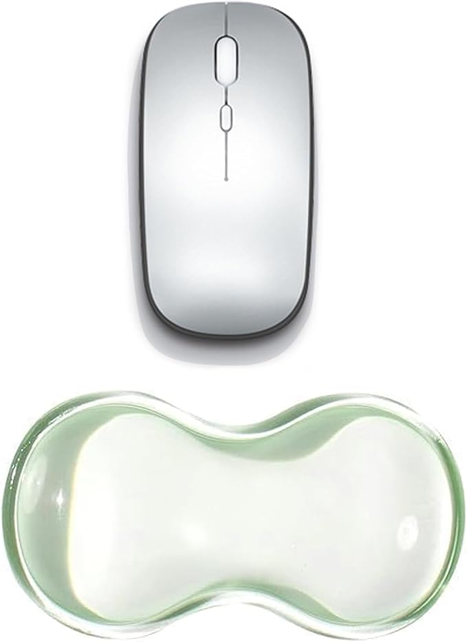 Clear Gel Mouse Wrist Rest, Wrist Support Wrist Pad for Typing, Ergonomic Cool Wrist Rest for Mouse, Hand Mouse Wrist Rest for Office, Gaming, Computer, Laptop - Transparent Green