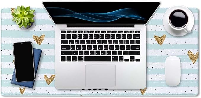 SSOIU Inspirational Quote Desk Mat,Large Mouse Pad 35.5" x 15.7" XXL Extended Gaming Mouse Pad Mat with Non-Slip Base Stitched Edge Mousepad for Computer,Office - She Believed she Could so she did