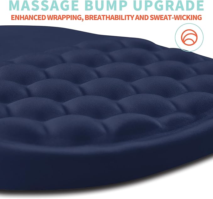 Ergonomic Mouse Pad Wrist Support with Memory Foam Massage Bulge, Carpal Tunnel Mousepad Wrist Rest for Mouse(12x8 inch, Dark Blue)