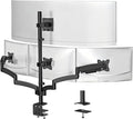 WALI 4 Monitor Mount for 13-49 inch Ultrawides on Top Bracket and 27 inch Screens on Lower Brackets, Heavy Duty Gas Spring Arm Extra Tall Quad Monitor Stand, up to 44 lbs (GSDM004S-P), Black