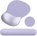 Ergonomic Mouse Pad with Wrist Rest and Keyboard Wrist Rest, Gel Mousepad and Wrist Rest for Computer Keyboard, Ergonomic Wrist Support, Non-Slip PU Base, Mouse Pad with Wrist Support for Gaming, Office, Purple