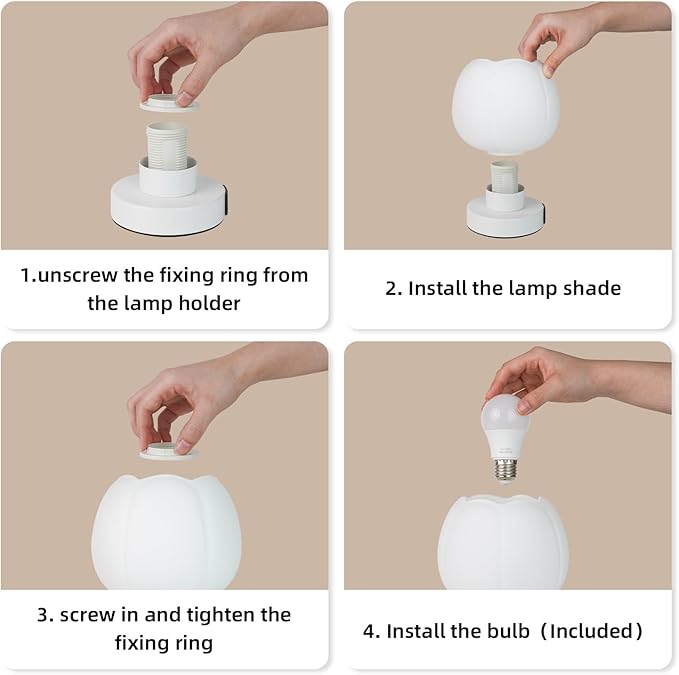 Touch Bedside Lamp with USB C+A Charging Ports,Tulip Flower Lamp with White Glass Lamp Shade, Warm LED Bulb, 3 Way Dimmable, Small Table Lamp for Bedroom Nightstand Living Room