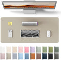 YSAGi Leather Desk Pad Protector, Office Desk Mat, Large Mouse Pad, Non-Slip PU Leather Desk Blotter, Laptop Desk Pad, Waterproof Desk Writing Pad for Office and Home (Olive Beige, 23.6" x 13.8")
