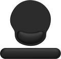 eulps Mouse Pad Wrist Support, Ergonomic Memory Foam Keyboard Wrist Pad & Gel Wrist Rest Set for Computer Keyboard for Easy Typing for Office & Home(Black Set)